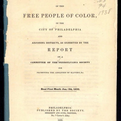 Cover of Present State and Condition of the Free People of Color report