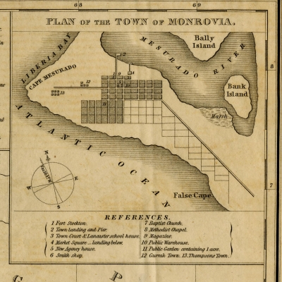 Detail of Ashmun Liberia Map