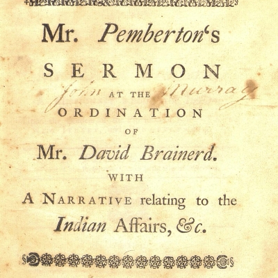 Ebenezer Pemberton sermon title page